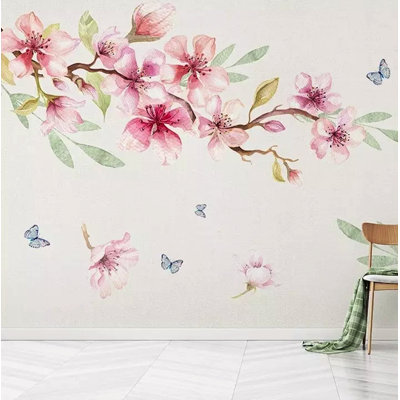 Murale asiatique à fleurs et fleurs de cerisier Somerdale
