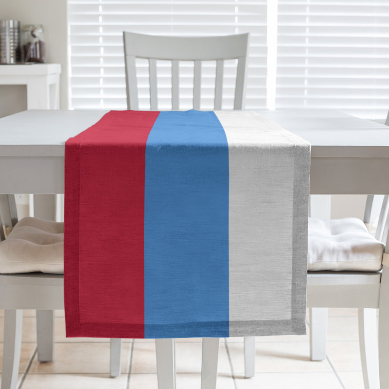 New Orleans Football Stripes Table Runner, 72" x 16", Polyester, Houston Throwback Football Blue/Gray/Rose