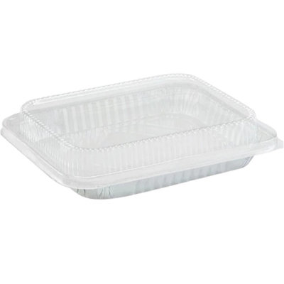 Disposable Aluminum Half Size Medium/Shallow Pans with Dome Lids
