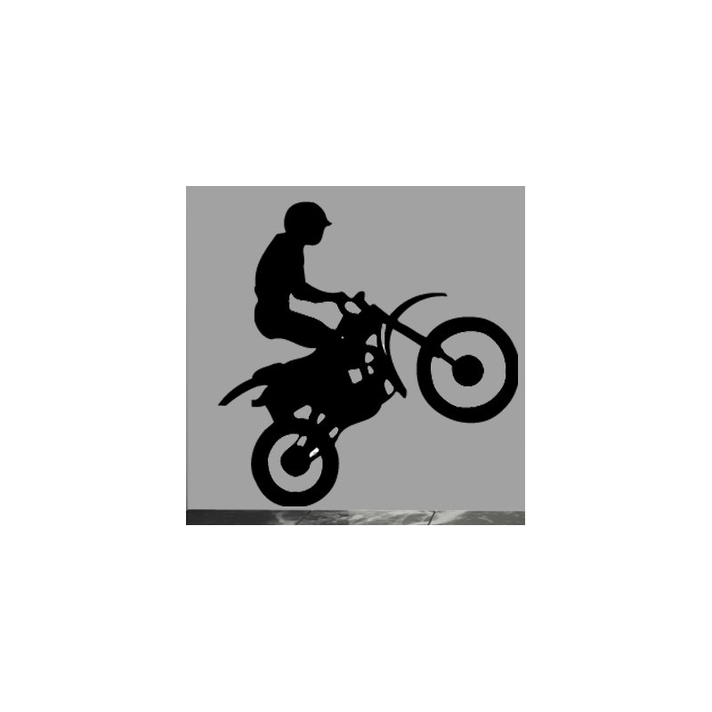 Adhésif décoratif moto 8, H 24 po x l 14,5 po