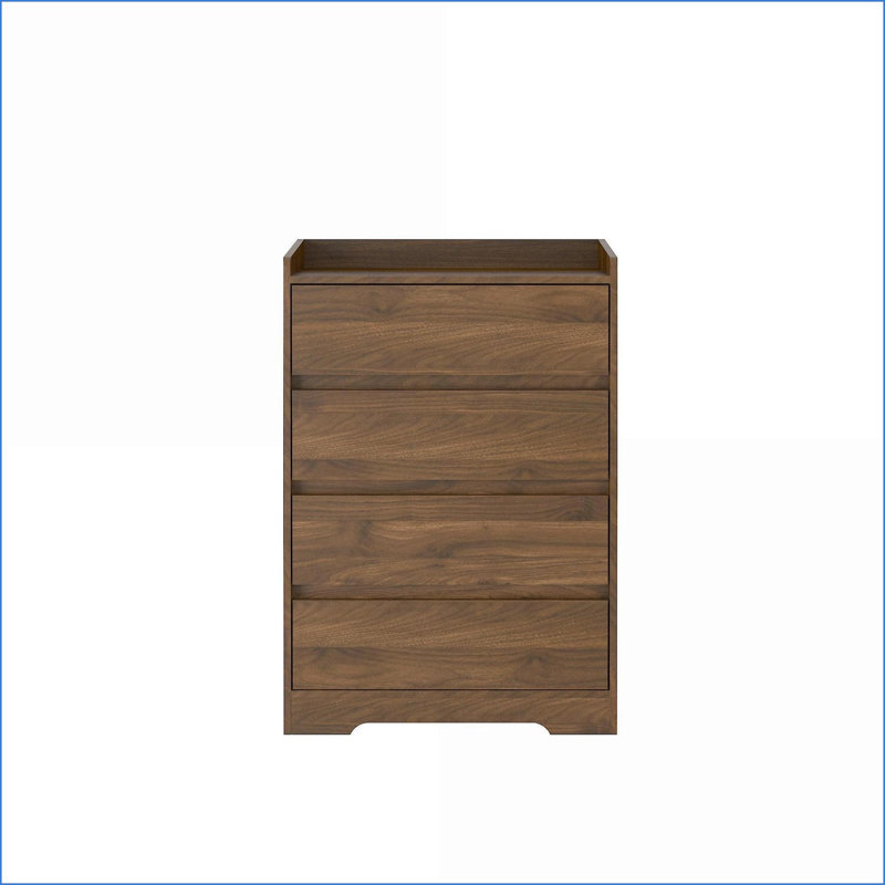 4 Drawer Dresser No Handle, 100% Waterproof Modern Sturdy Frame | MDF | Bedroom, Wood
