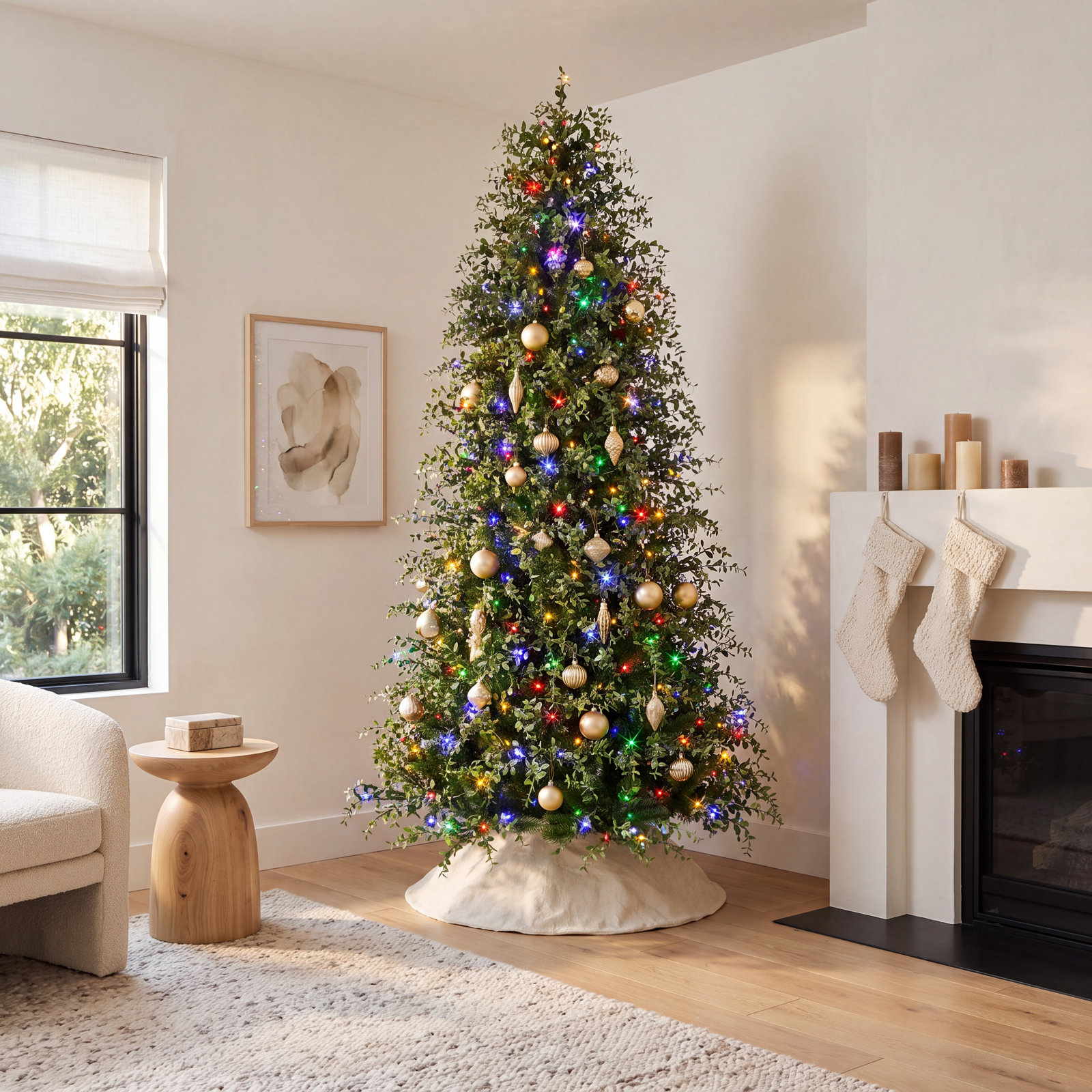 7.5' Pre-Lit Cypress Tree