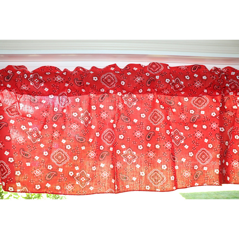 Cantonnière à imprimé cachemire Bandanna, L 58 po x L 18 po, Rouge