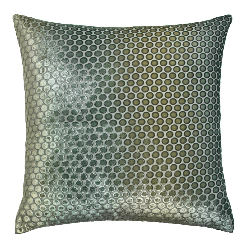 Dots Square Velvet Pillow Cover & Insert, 20"H x 20"W, Basil