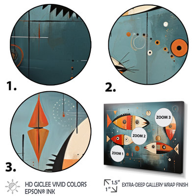 Collage de poissons de minimalisme jinat I - impression
