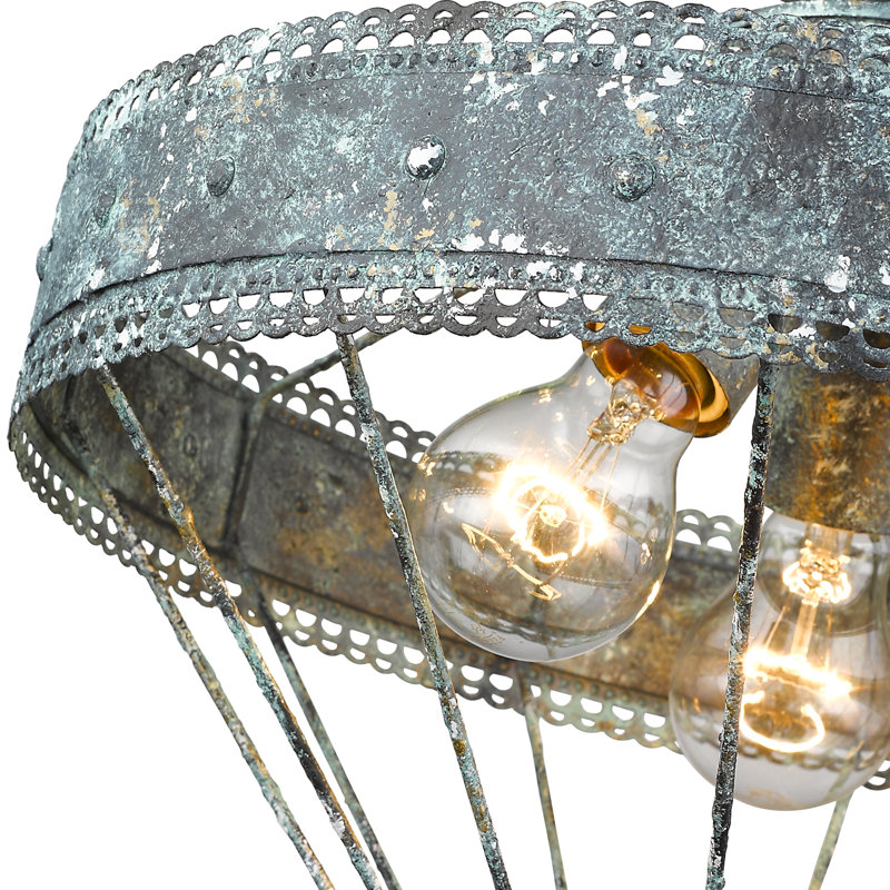 Gaius Semi Flush Mount, Blue Verde Patina