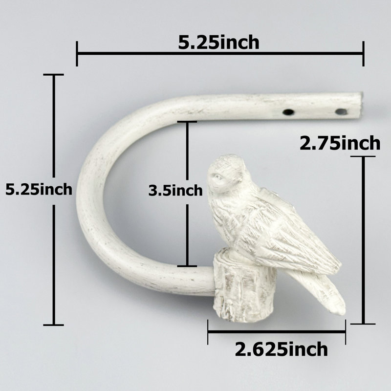 Retenue de rideau de 5,5 po de largeur totale (ensemble de 2), Blanc