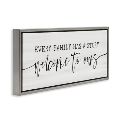 Welcome To Our Family Story Floating Frame, design by Lux + Me Designs