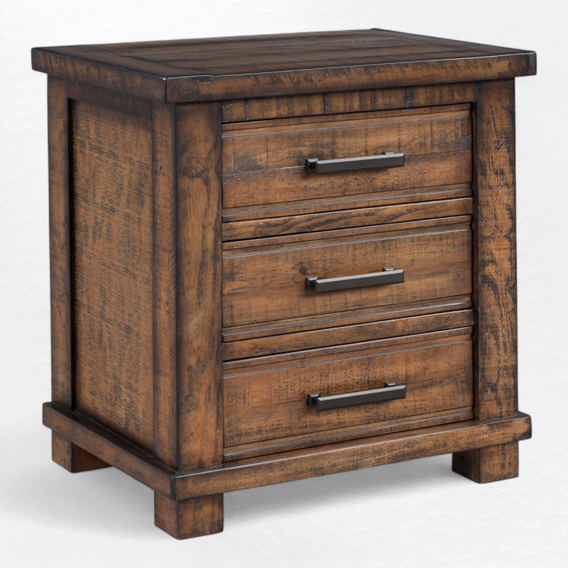 Pierz 3 - Drawer Nightstand, Individual, Rustic Brown