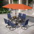 Ensemble de salle à manger rectangulaire pour l'extérieur de L 60 po pour 6 personnes
