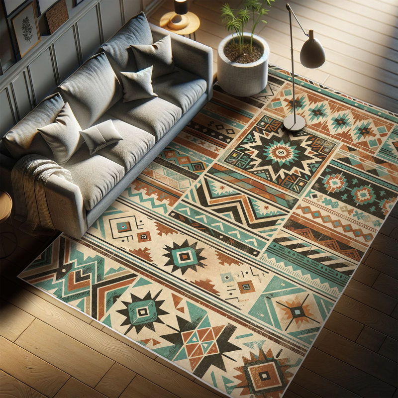 Machine Printed 177cm X 122cm Area Rug