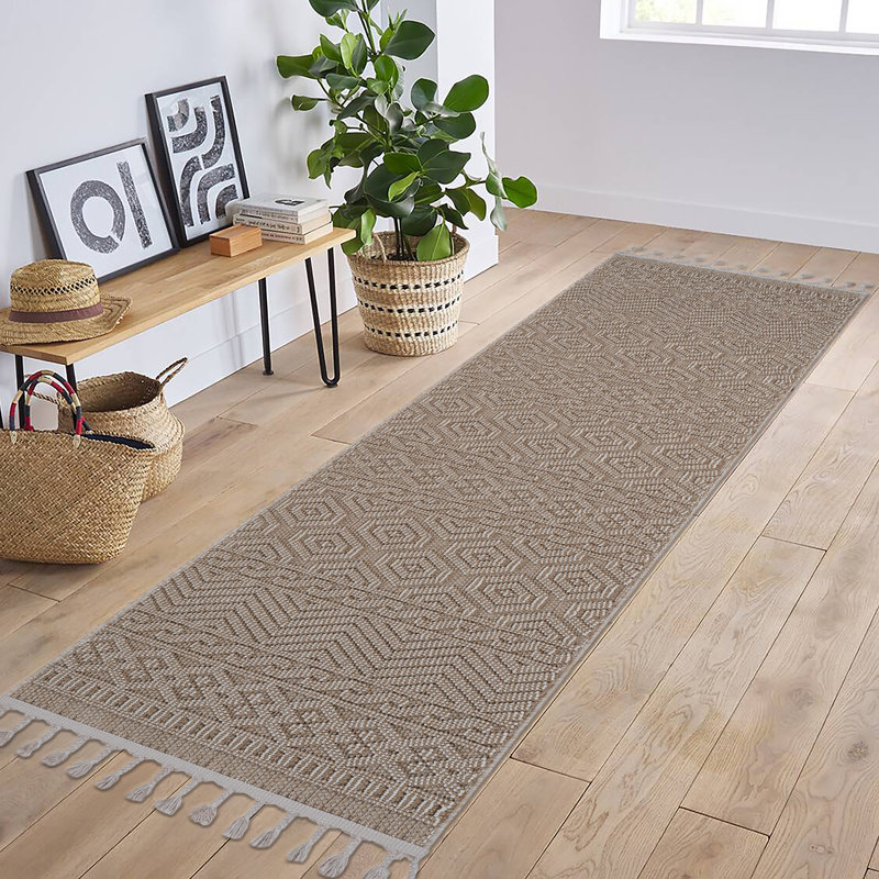 Tapis Ashveer en moka, Tapis de couloir 2 pi 2 po x 8 pi