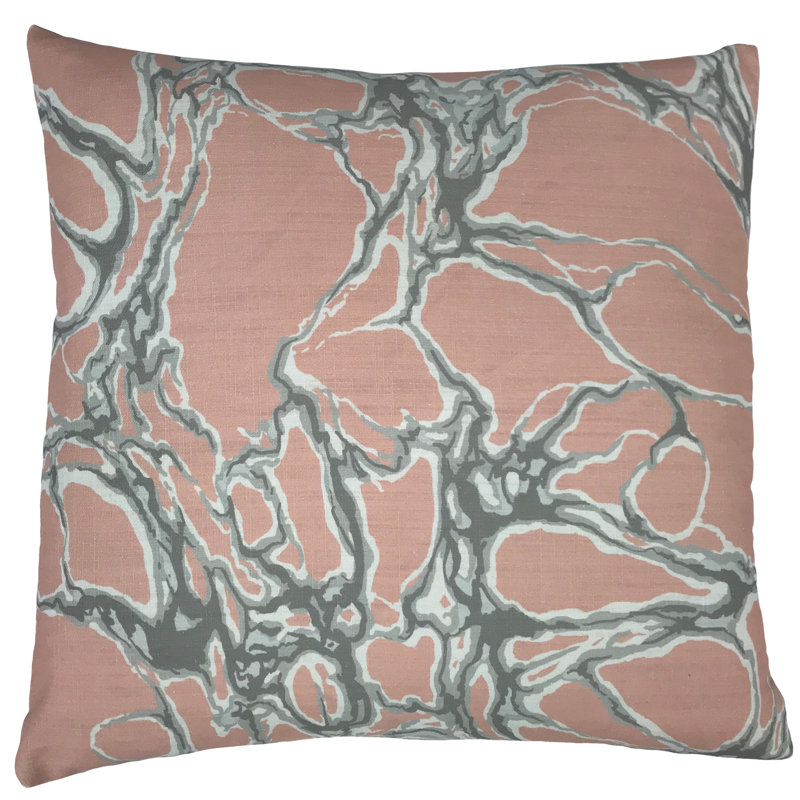 Webster Abstract Linen Reversible Throw Pillow, 18" x 18", Black