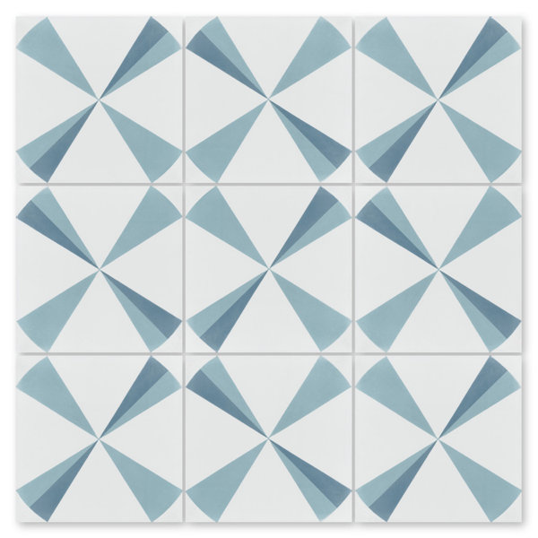 Polaris 8" x 8" Cement Patterned Wall & Floor Tile