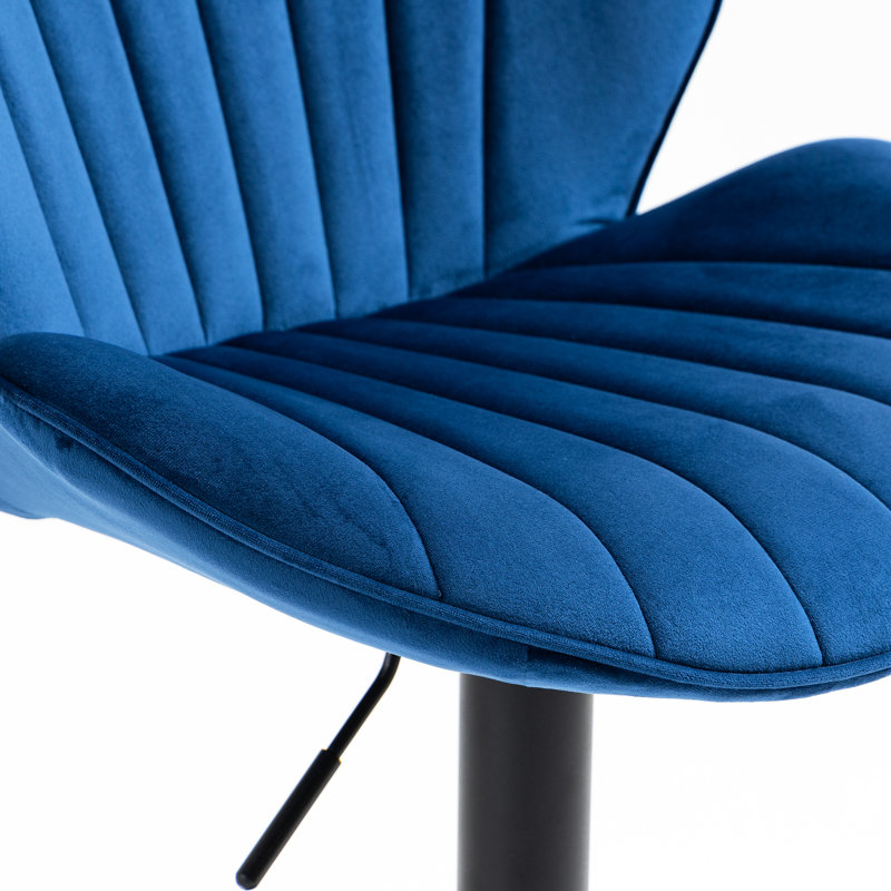 Chaises de bar à hauteur de comptoir avec dossier et repose-pieds en bleu, réglable 2 pour repose-pieds de style pub, bleu