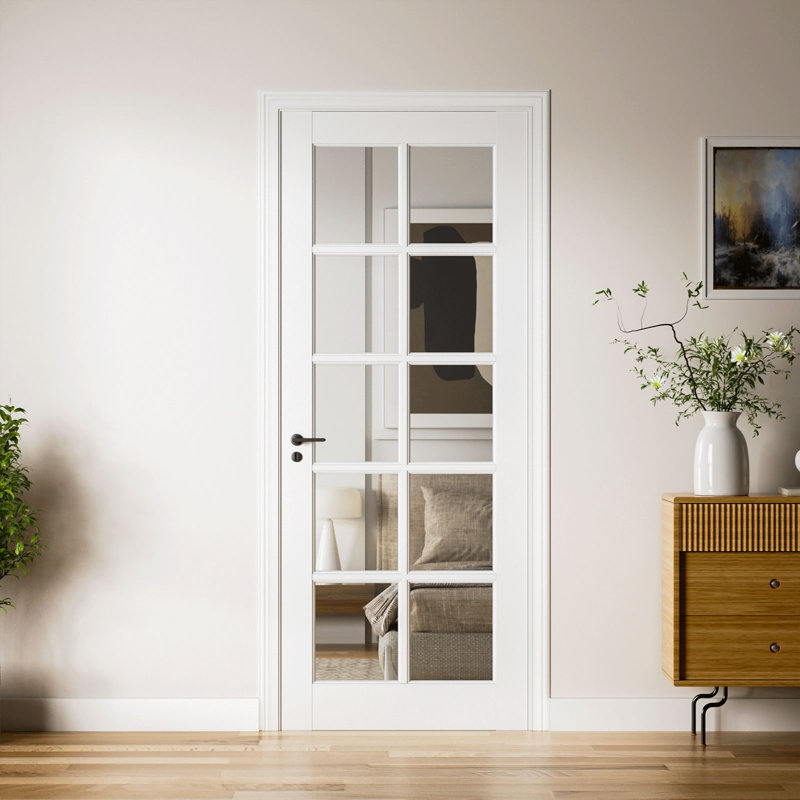 Porte intérieure en verre massif apprêté à 28 portes en verre clair 28 po x 80 po H 28 po x 80 po, 28 po x 80 po