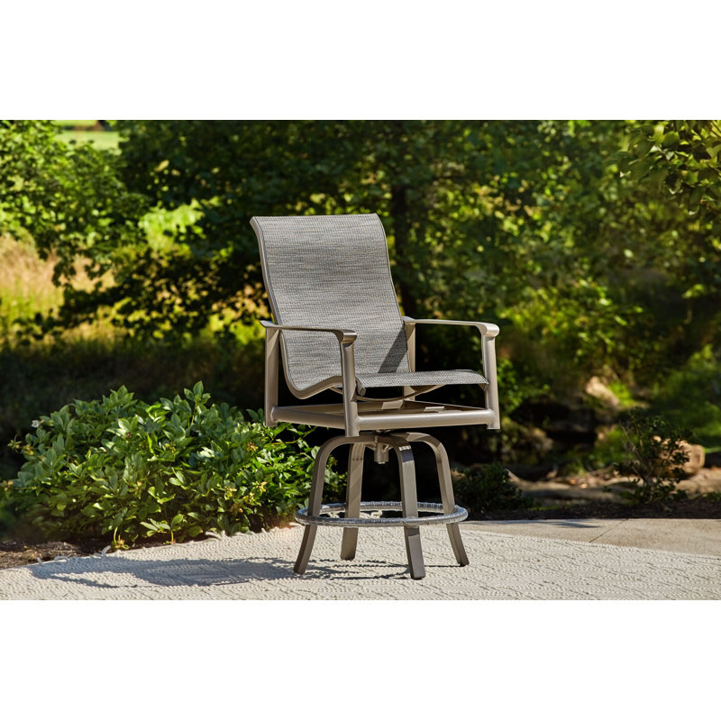 Tabouret de balcon pivotant Aspen, Teck vieilli