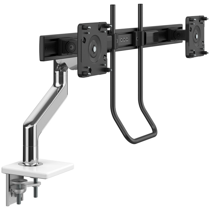 M8.1 avec barre transversale et poignée, Blanc, Aluminium poli, Barre transversale et poignée