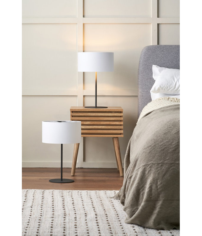 Sundari Metal Table Lamp, Black, White