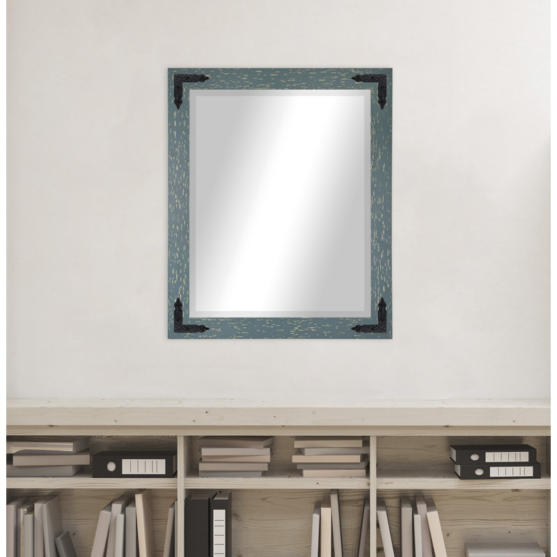 Tuohy Solid Wood Flat Wall Mirror, Seagreen, 38"  x 32" 