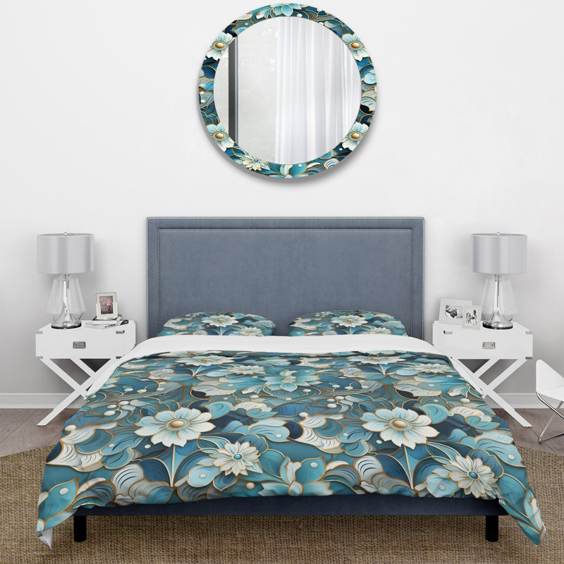 Intricate Embellishments II - Ensemble de housse de couette oriental - Microfibre de polyester