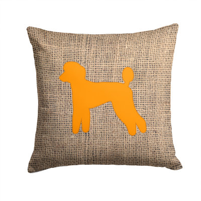 Coussin décoratif intérieur/extérieur carré caniche en toile jute