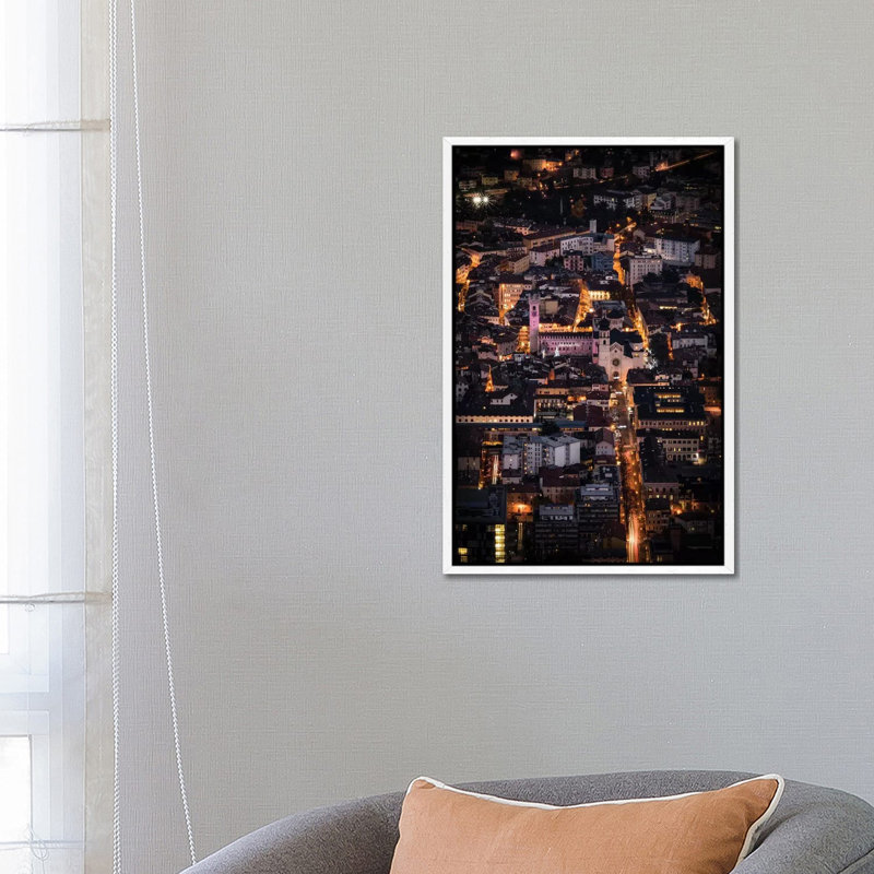 Trento, Trentino-Alto Adige, Italy by Enzo Romano - Print on Canvas, 66.04cm H x 45.72cm W x 3.81cm D, White Framed