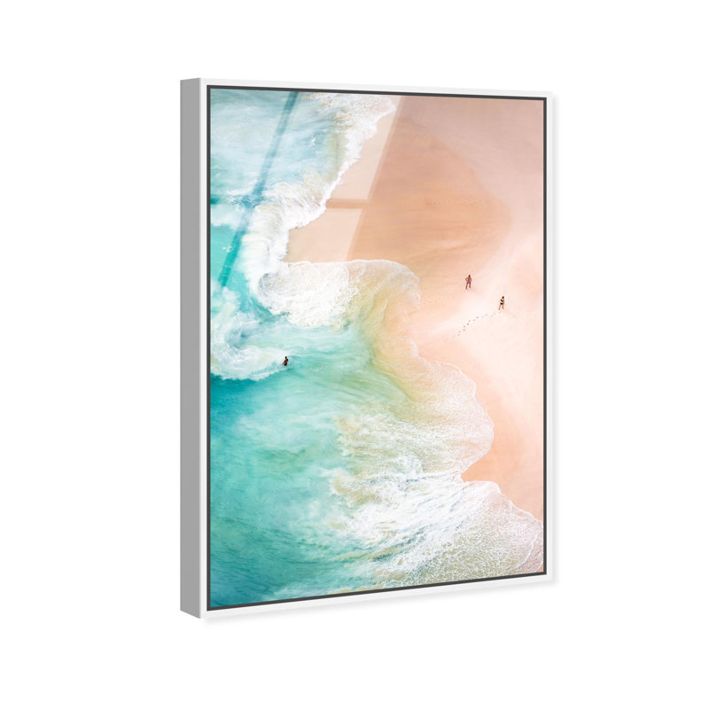 Oliver Gal Nusa Penida Coastal - Framed Acrylic Glass Wall Art, 37" H x 25" W, White