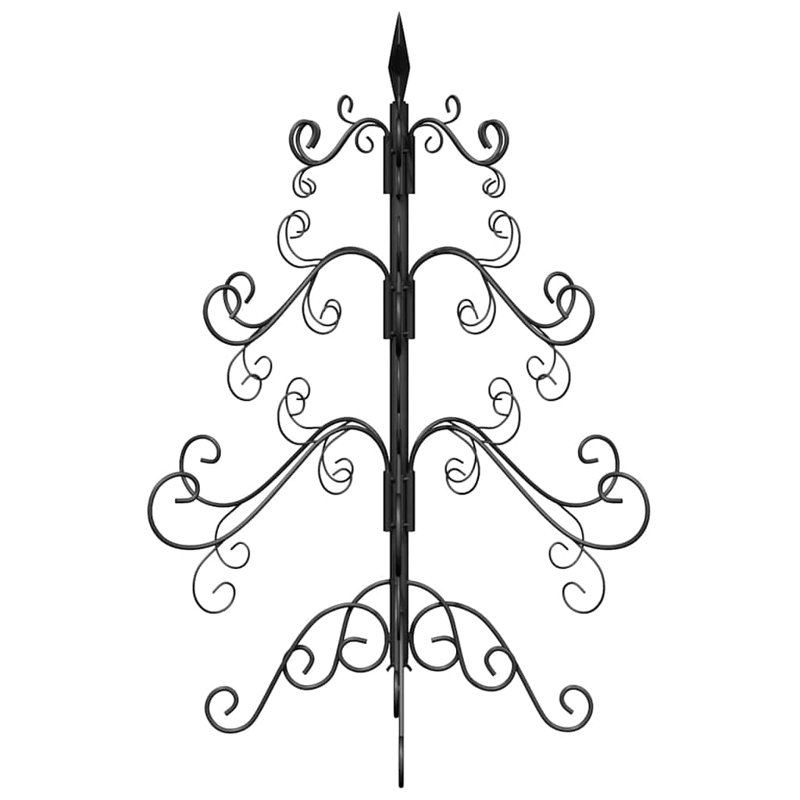  Metal Christmas Tree with Stand Powder-coated steel, Black, 1.97' H