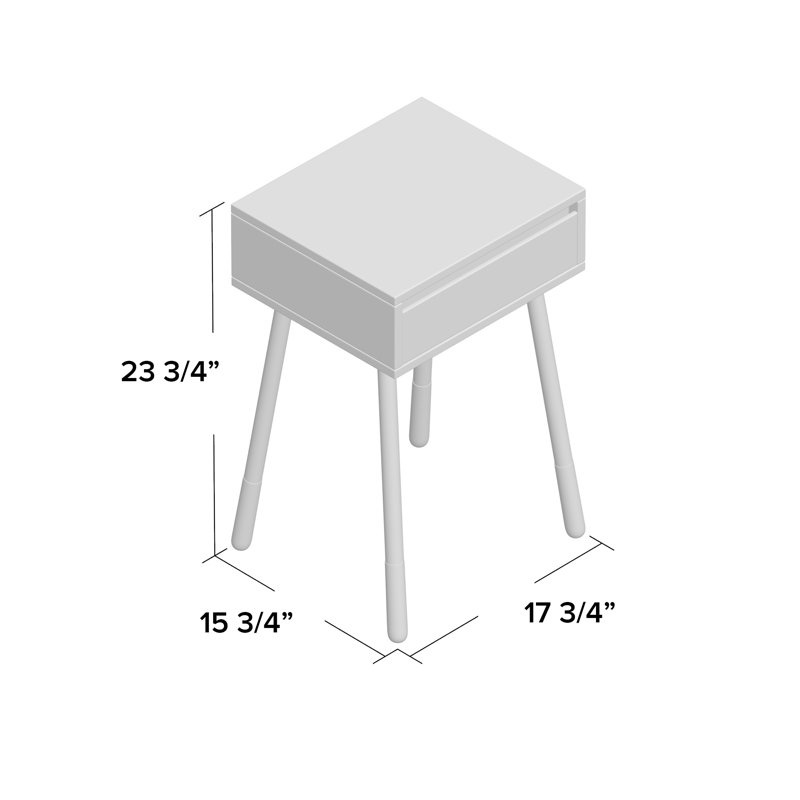Danixsa End Table with Storage, Black