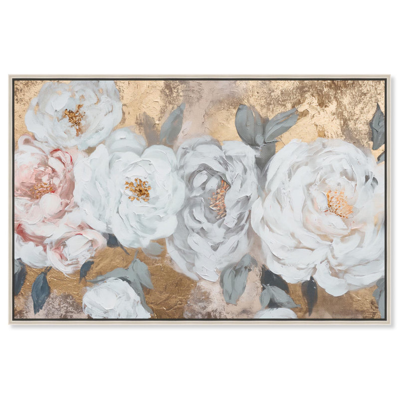 Art Remedy Flower Art Canvas, 25" H x 37" W, Silver Floater Framed