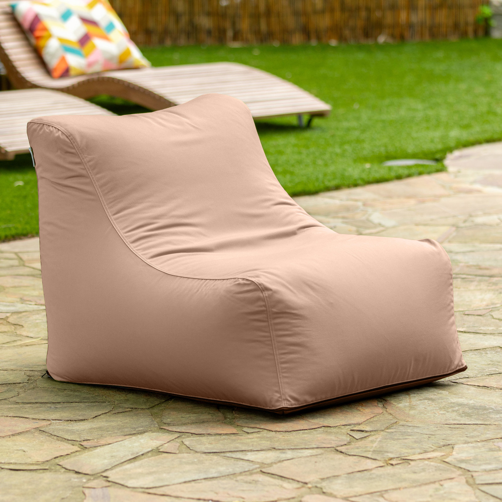 Ponce Outdoor Medium Bean Bag Chair, Petal Sunbrella®