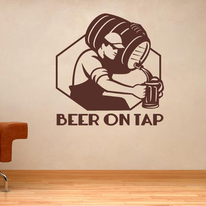 Beer On Tap Man Cave Wall Sticker