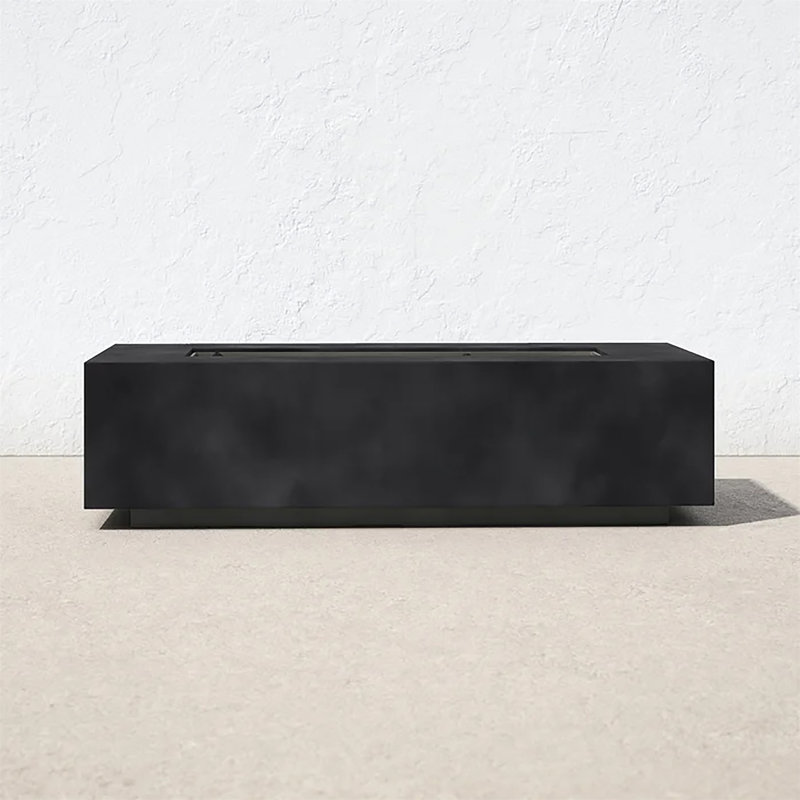 Table de foyer d'extérieur en béton au propane, Gris anthracite