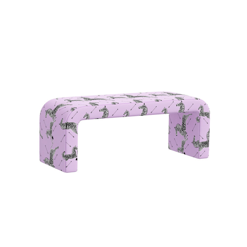 Holland Red from Scalamandre Crafted by Cloth & Company Bench, Scm Zebras Lilac Linen