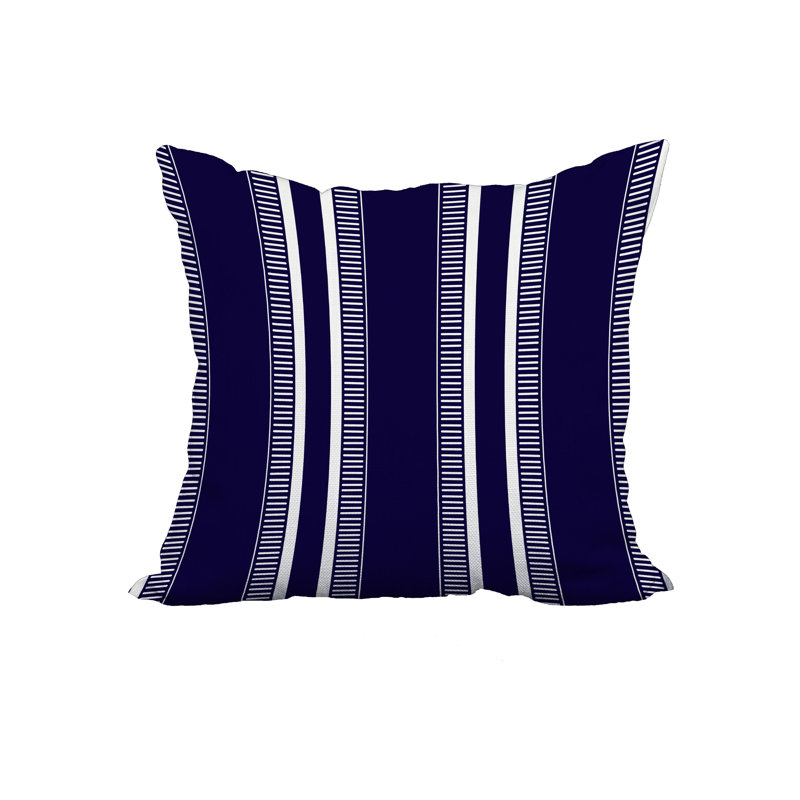 Housse et insert de coussin carré à rayures, 18 po x 18 po, Bleu marine