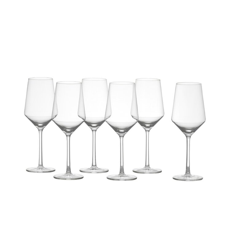 White Wine Glasses Set of 6-14Oz, Long Stem Wine Glasses with Thin