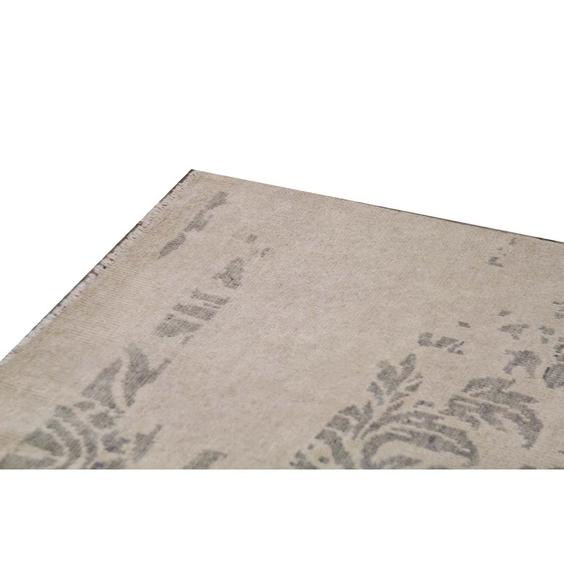 Tapis ivoire et gris noué à la main de haute qualité