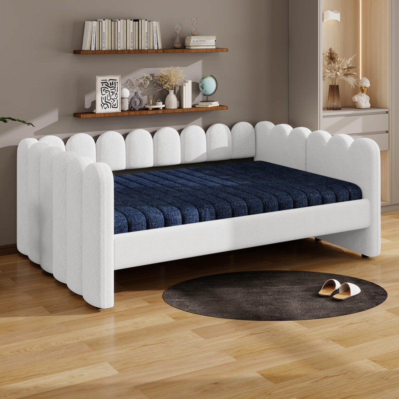 Lit de jour rembourré Lambswool, White