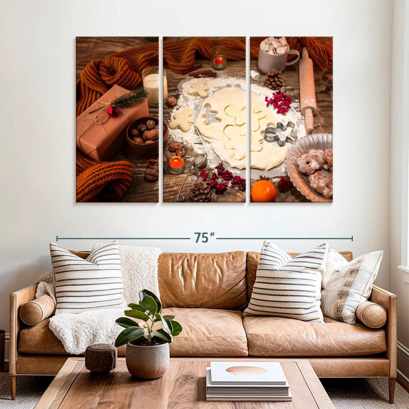 Senne Baking Gingerbread Men, 42" H x 65" W