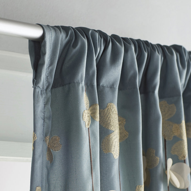 Semi Sheer Curtain Single Panel, Blue