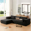 Canapé modulaire modulaire avec table d'appoint gratuite, siège large, entièrement rembourré, tissu bouclé infroissable, méridienne, sans assemblage, 3 couleurs-412419606