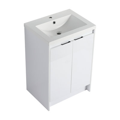 24" Freestanding Bathroom Vanity With Resin Sink
