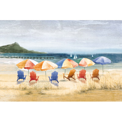 Colourful Beach - Wrapped Canvas Painting