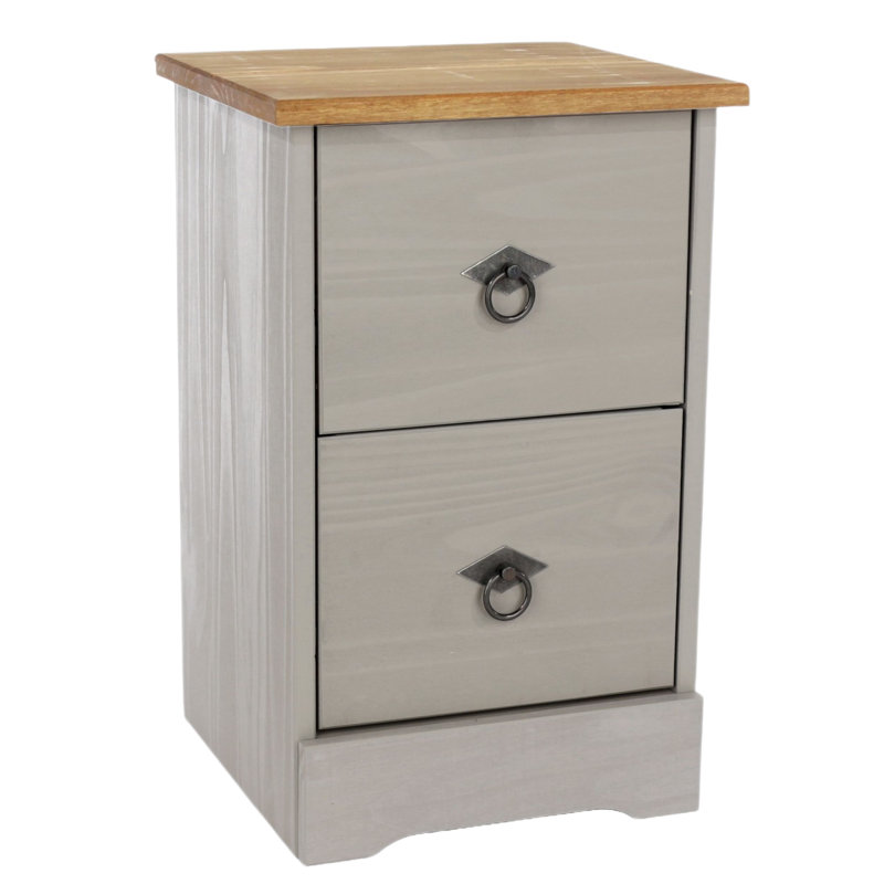 Prochniak 2-Drawer Compact Bedside Cabinet, Wax Finish, 35cm