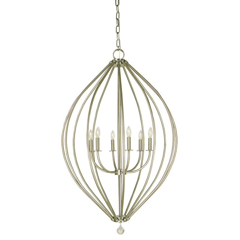 Lustree géométrique 6 lumières lanterne Pariaman, Bronze acajou