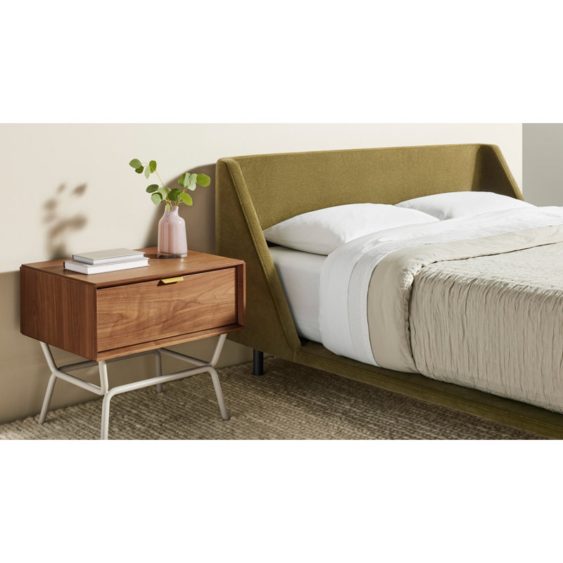 Nook Upholstered Bed, King, Moss Velvet
