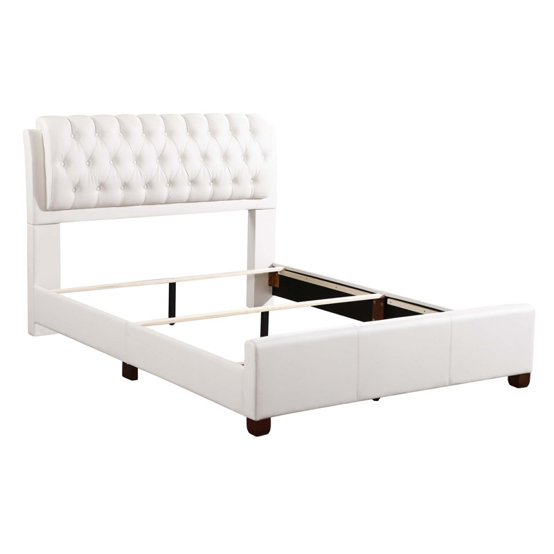 Marilla Vegan Leather Standard Bed, Full, Black
