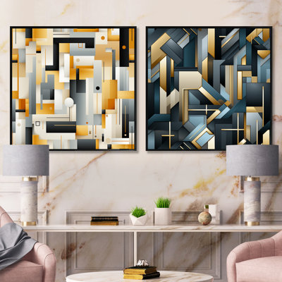 Jones - Abstract Shapes Square Collage Set Of 2