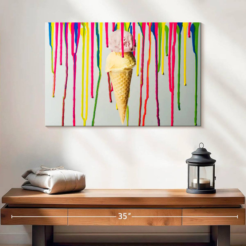 Yarlin Dripping Ice Cream, 16" H x 24" W